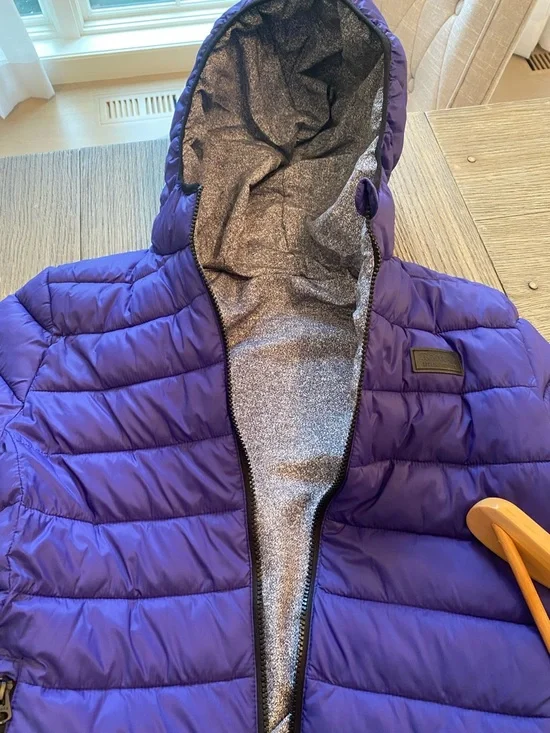 Roots Purple Reversible Puffer Jacket with Hood Youth Girls XL - Picture 3 of 6